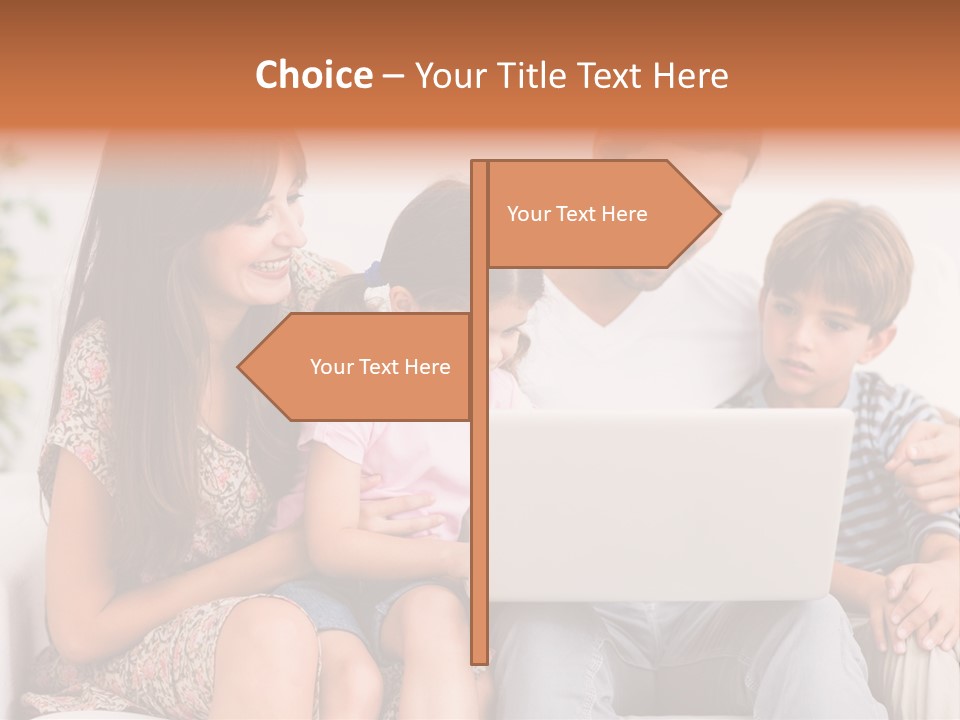 Living Room Brunette Girl PowerPoint Template