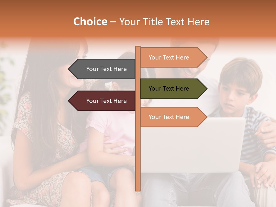 Living Room Brunette Girl PowerPoint Template