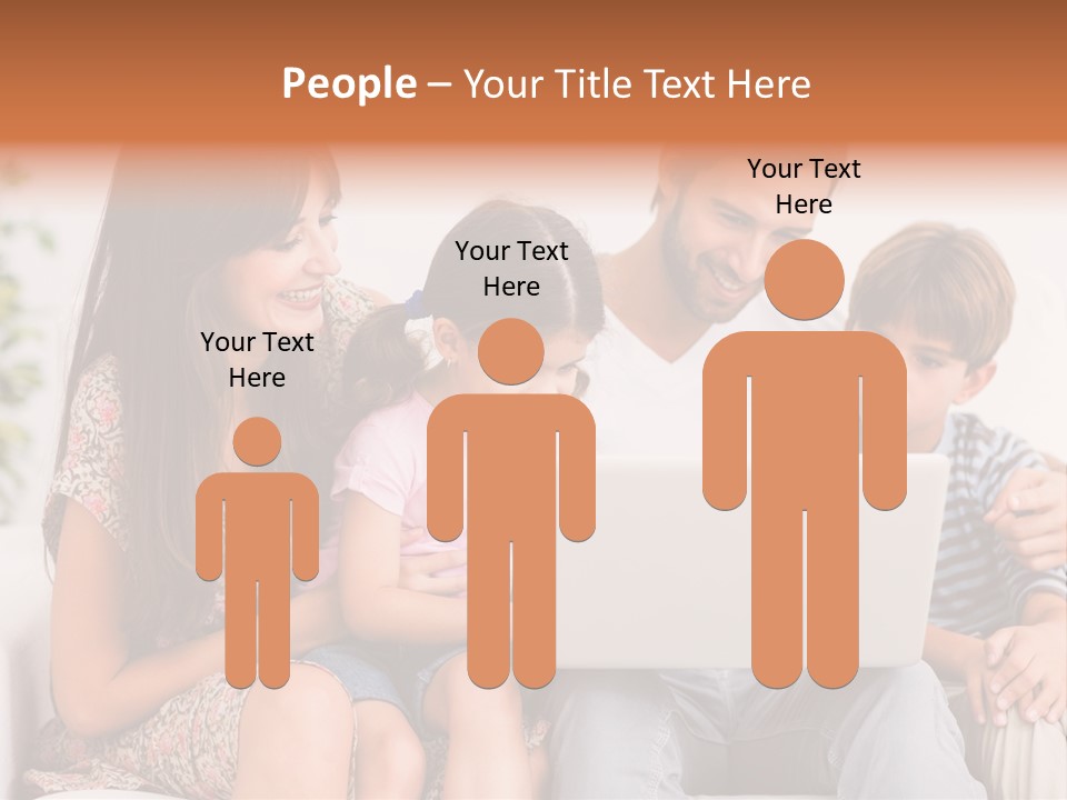 Living Room Brunette Girl PowerPoint Template