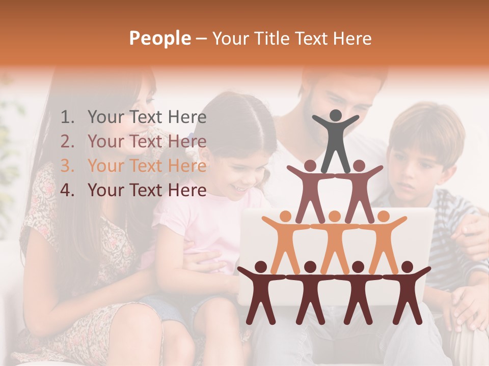 Living Room Brunette Girl PowerPoint Template