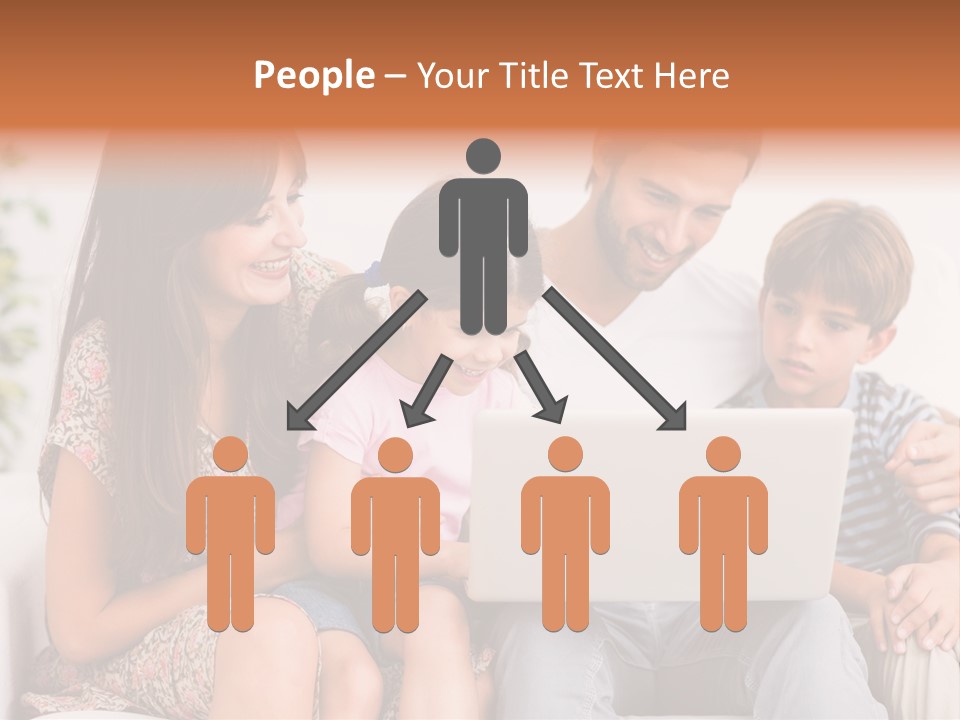 Living Room Brunette Girl PowerPoint Template