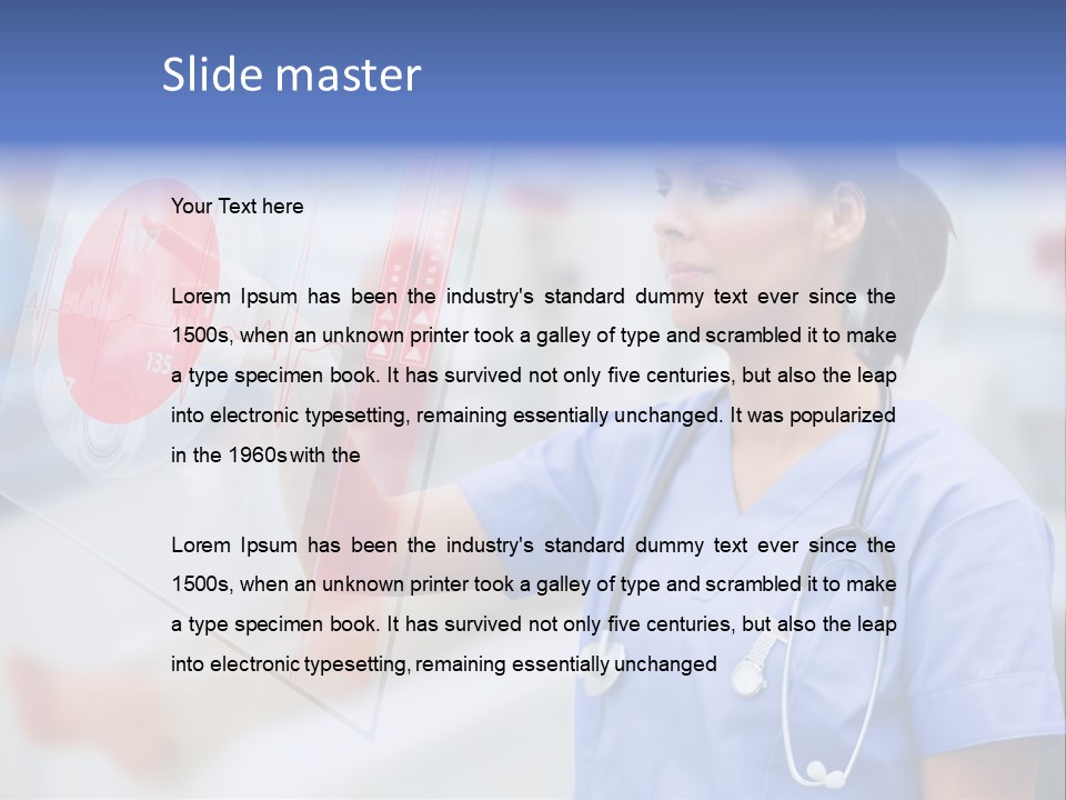 Graphic Ponytail Pressing PowerPoint Template