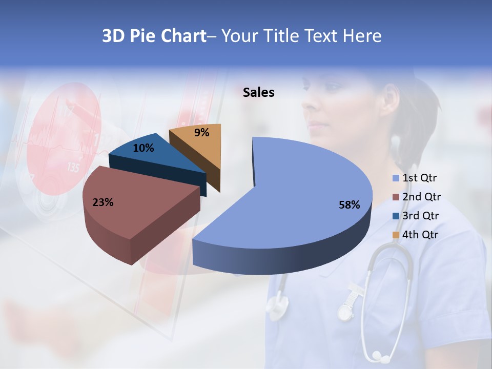 Graphic Ponytail Pressing PowerPoint Template