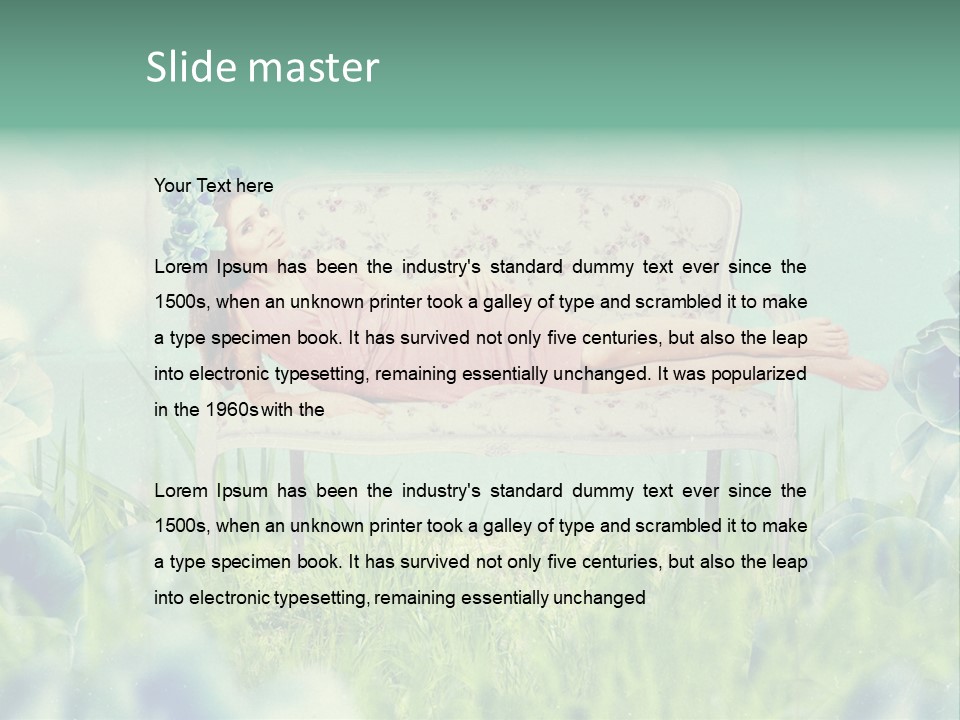 Glamour Flower Girl PowerPoint Template