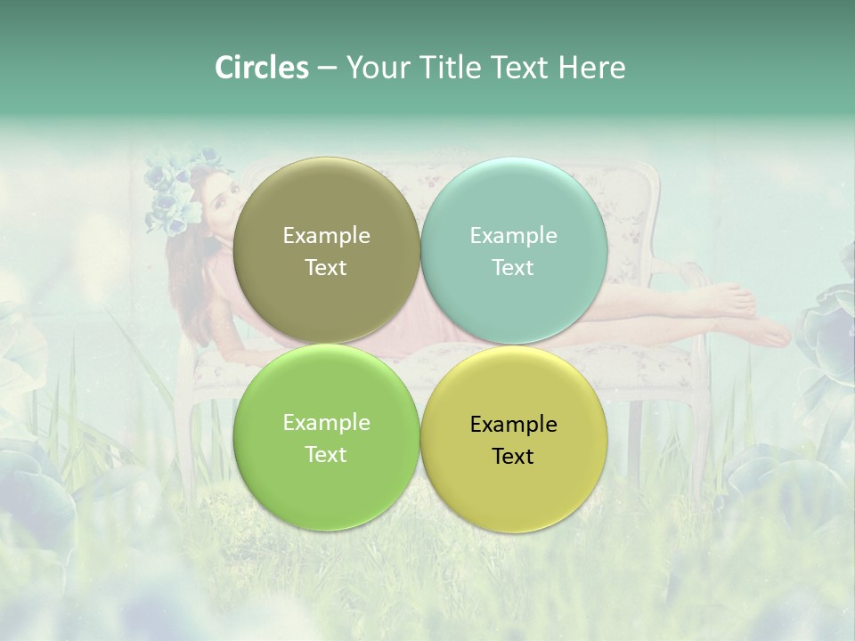 Glamour Flower Girl PowerPoint Template