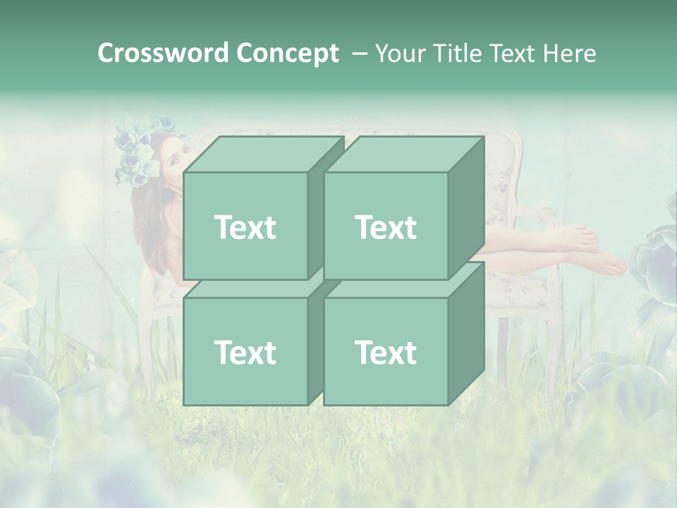 Glamour Flower Girl PowerPoint Template