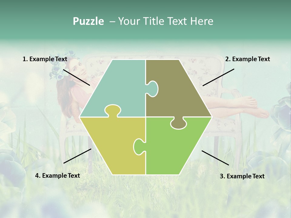 Glamour Flower Girl PowerPoint Template