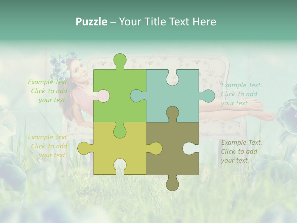 Glamour Flower Girl PowerPoint Template