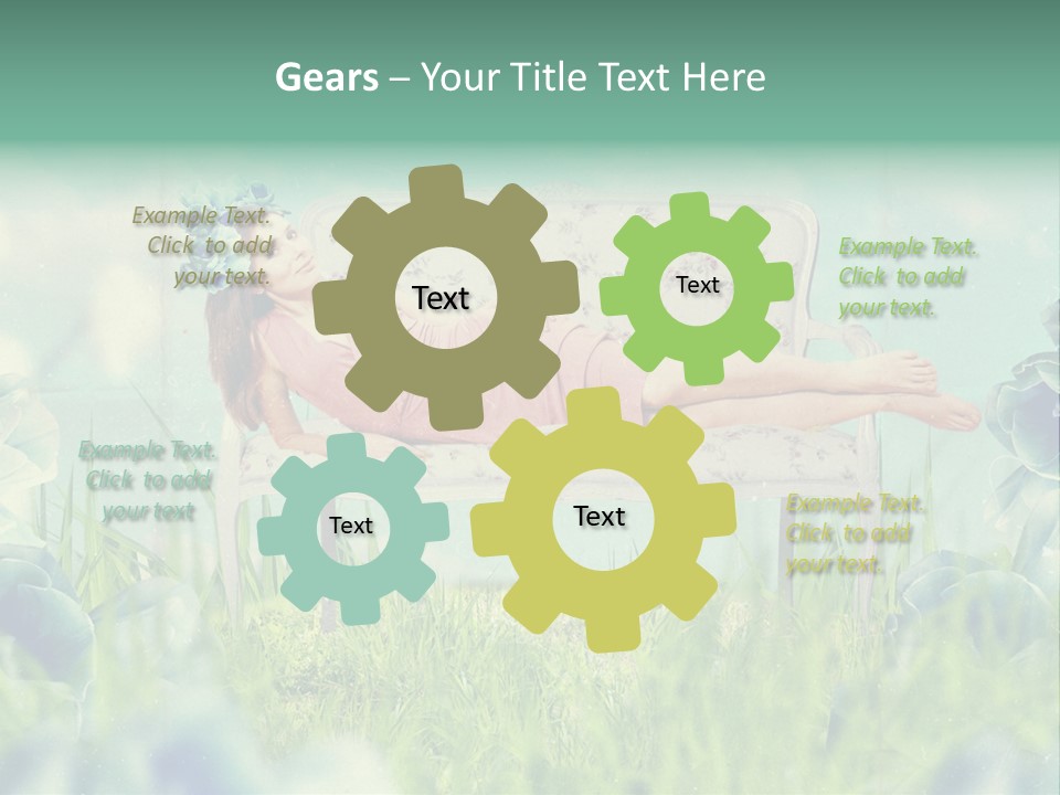 Glamour Flower Girl PowerPoint Template