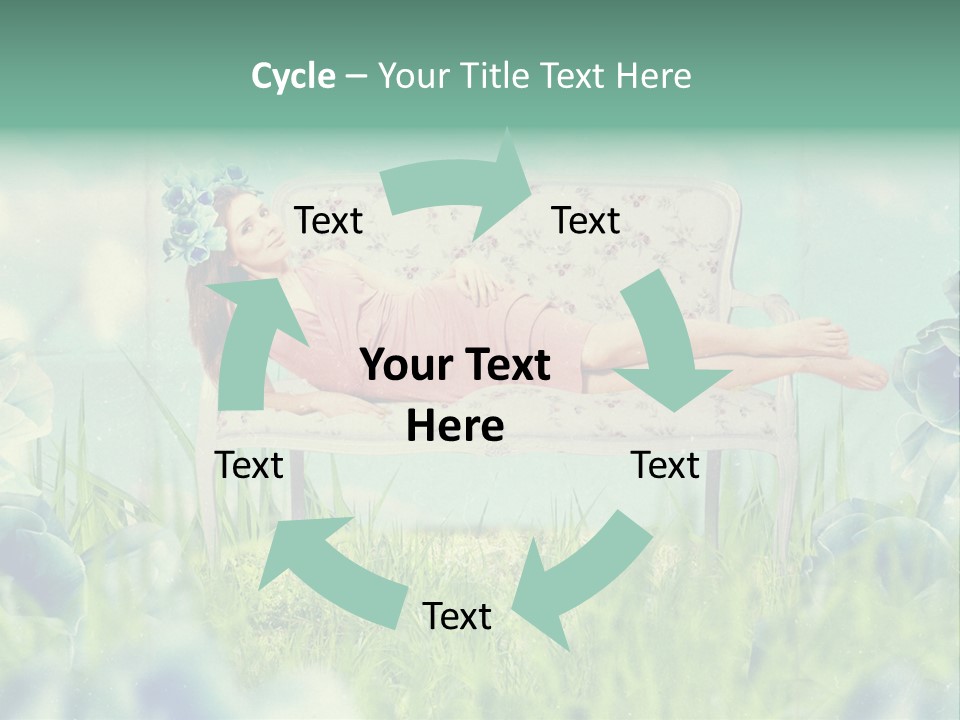 Glamour Flower Girl PowerPoint Template