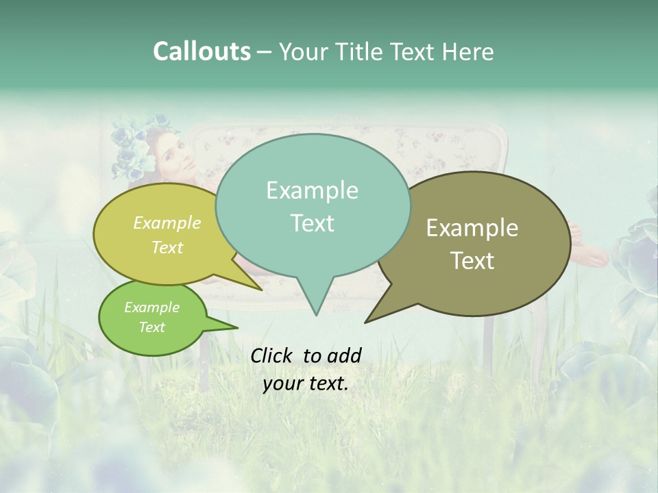 Glamour Flower Girl PowerPoint Template