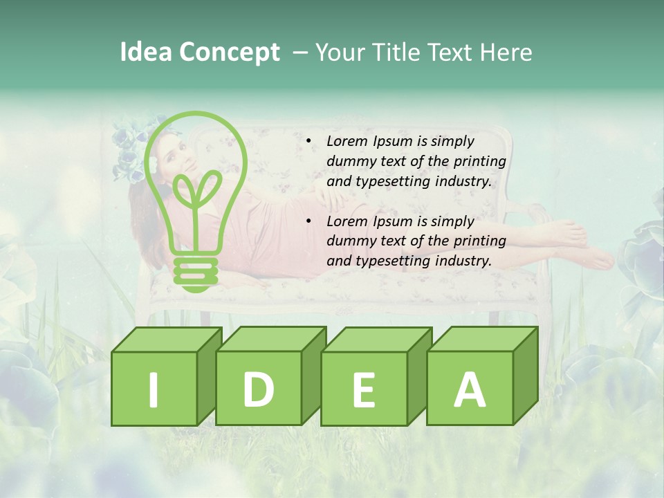 Glamour Flower Girl PowerPoint Template