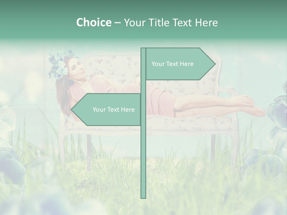 Glamour Flower Girl PowerPoint Template