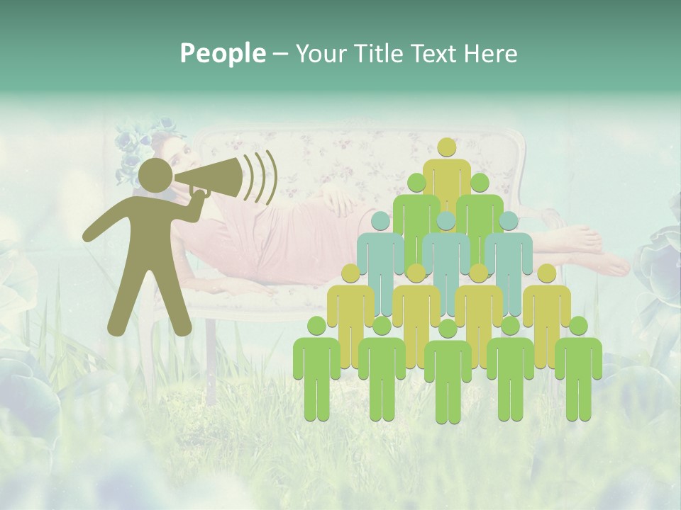 Glamour Flower Girl PowerPoint Template