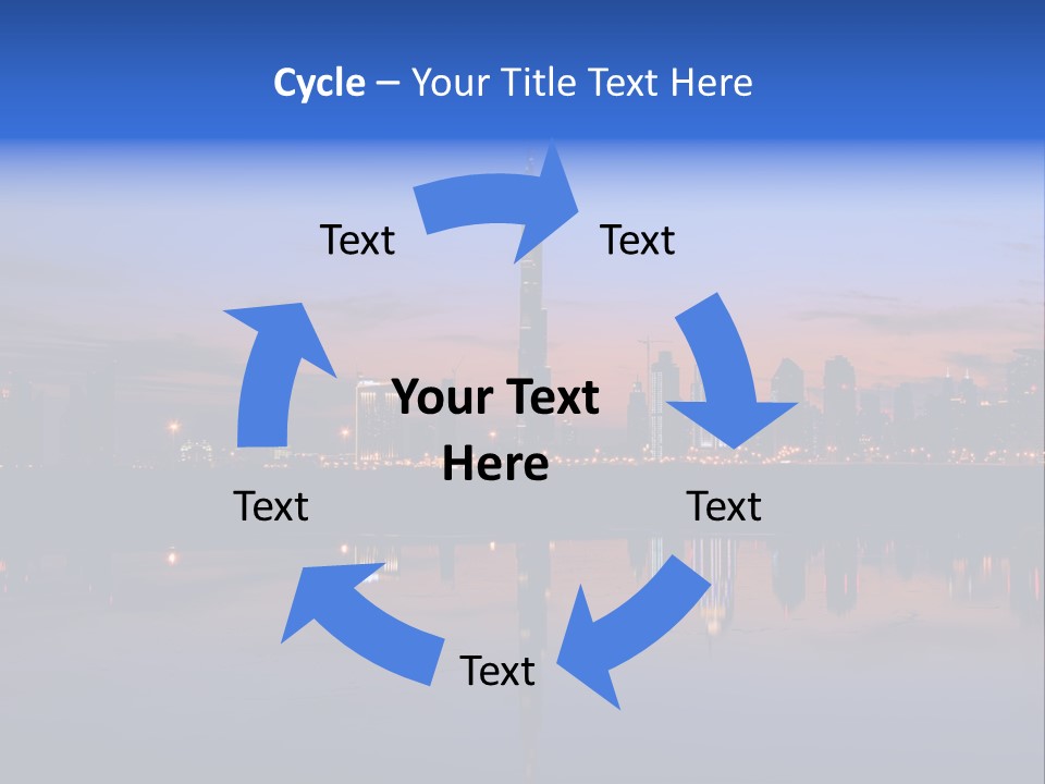 Building Water Sunset PowerPoint Template