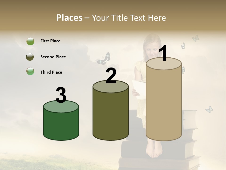 Romantic Little Butterfly PowerPoint Template