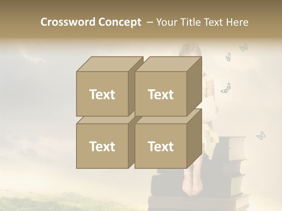 Romantic Little Butterfly PowerPoint Template
