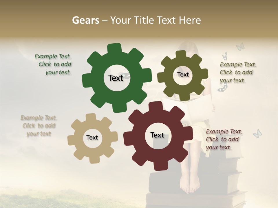 Romantic Little Butterfly PowerPoint Template