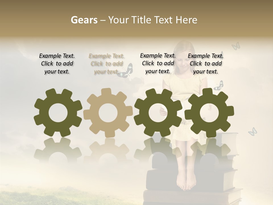 Romantic Little Butterfly PowerPoint Template