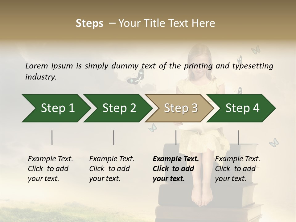 Romantic Little Butterfly PowerPoint Template
