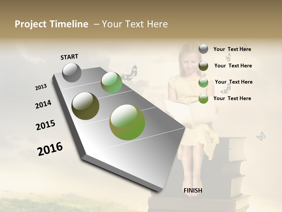 Romantic Little Butterfly PowerPoint Template