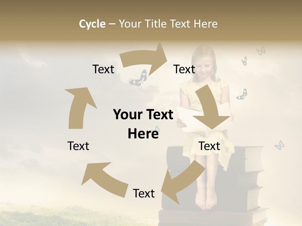 Romantic Little Butterfly PowerPoint Template