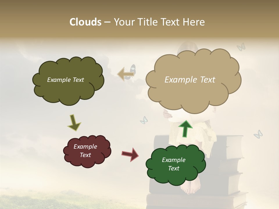 Romantic Little Butterfly PowerPoint Template