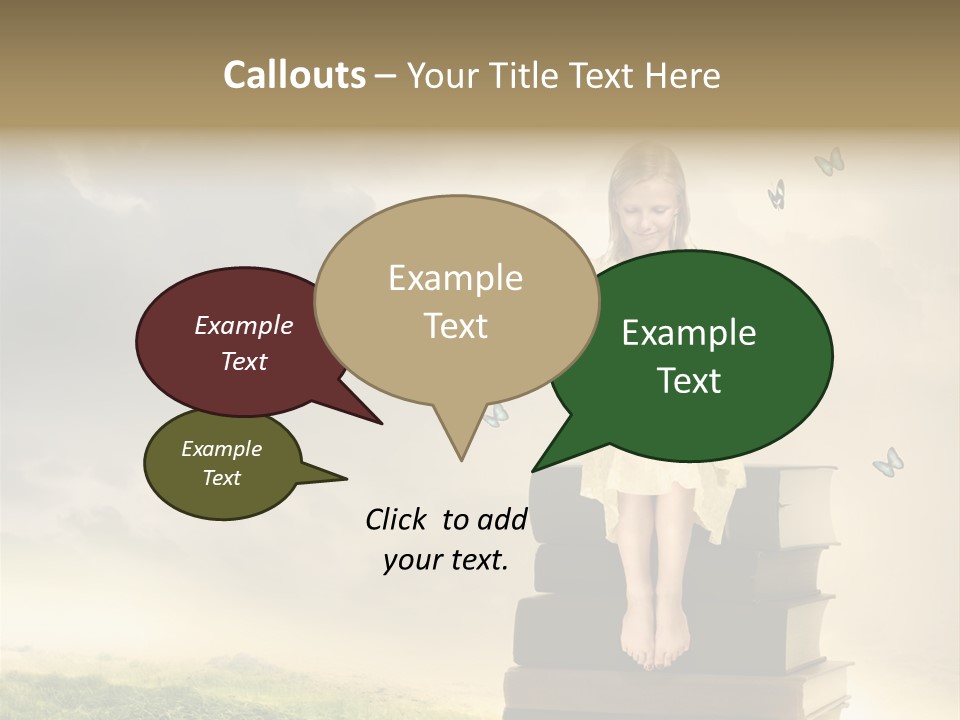 Romantic Little Butterfly PowerPoint Template