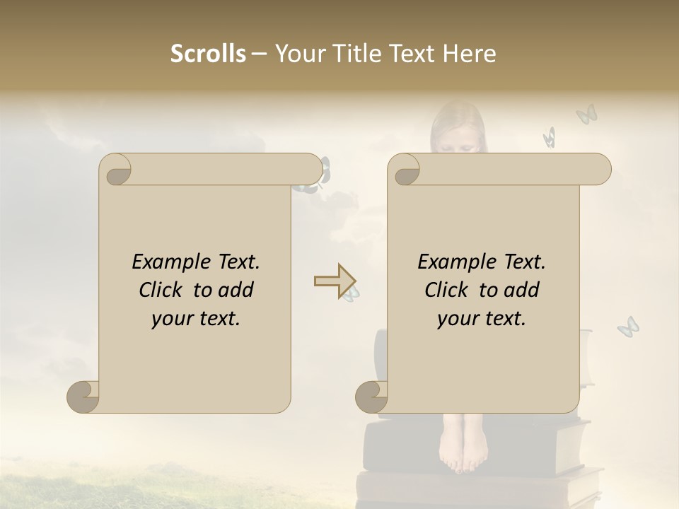 Romantic Little Butterfly PowerPoint Template