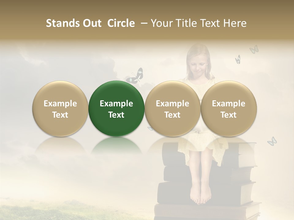 Romantic Little Butterfly PowerPoint Template