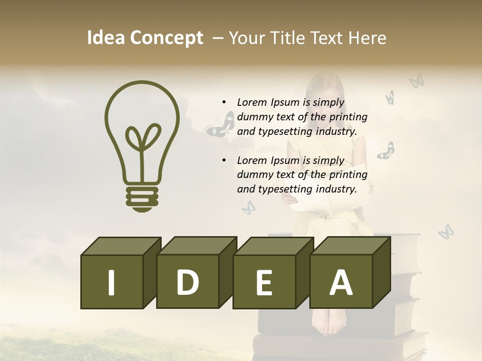 Romantic Little Butterfly PowerPoint Template