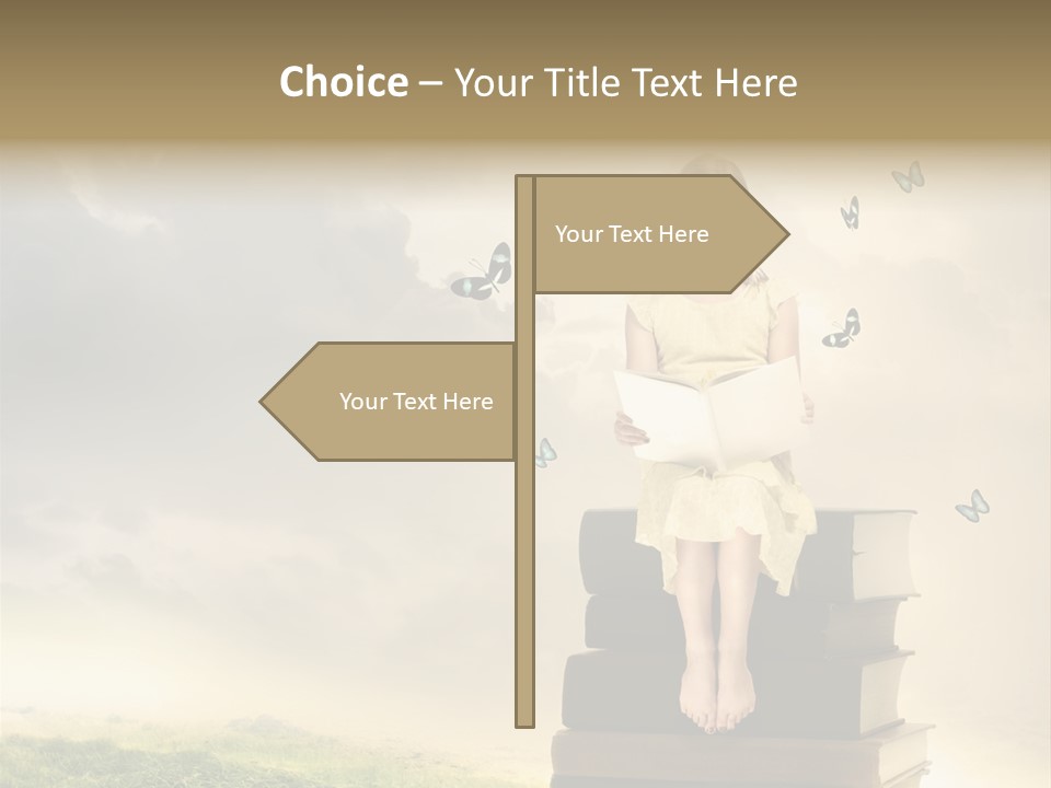 Romantic Little Butterfly PowerPoint Template