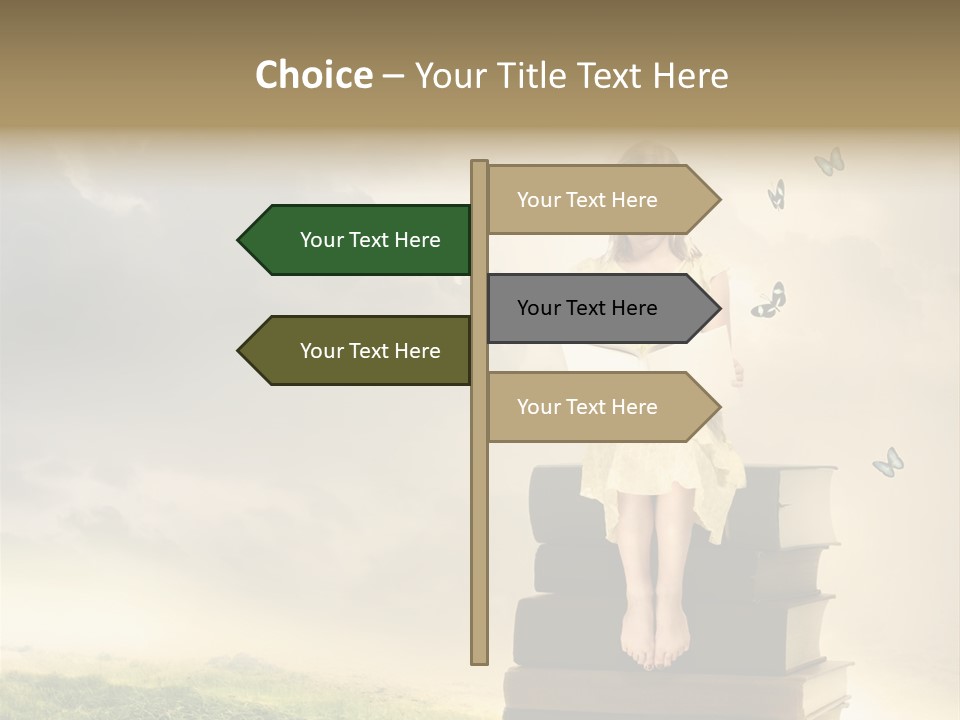 Romantic Little Butterfly PowerPoint Template