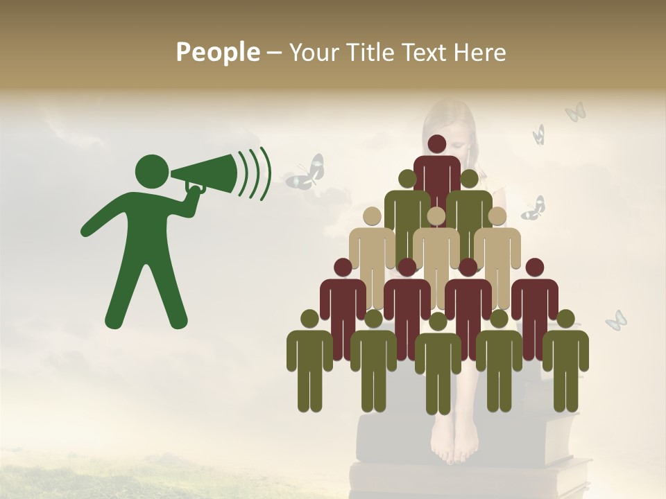 Romantic Little Butterfly PowerPoint Template