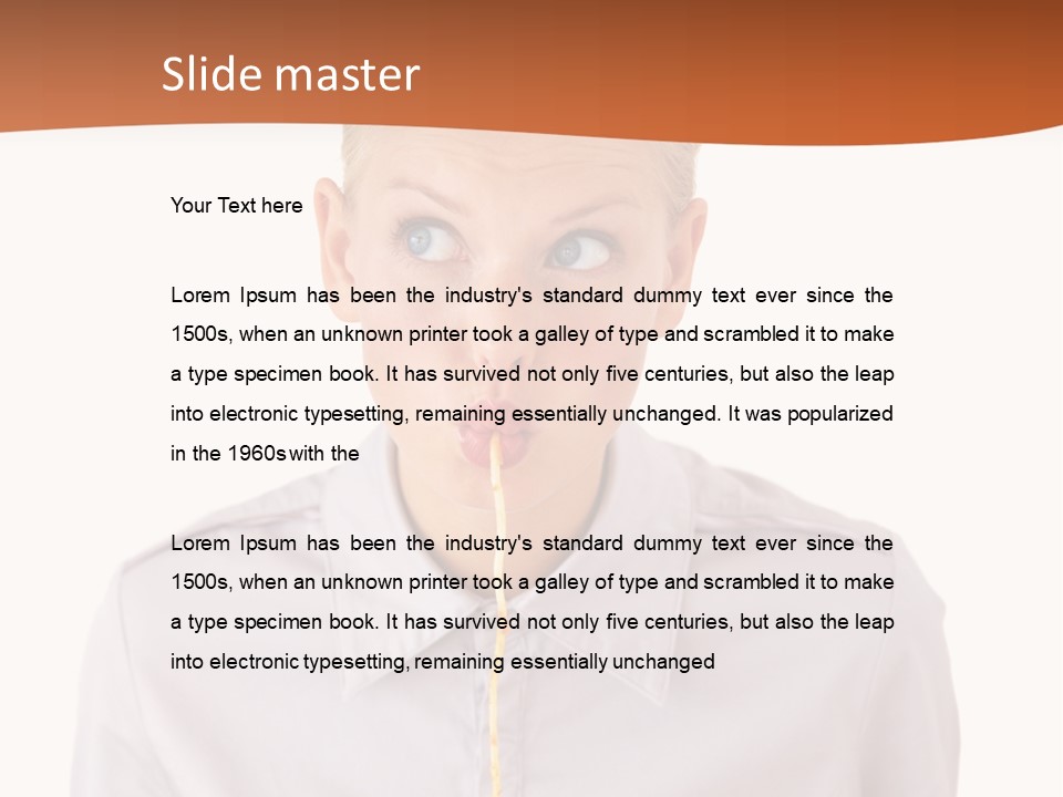 One Woman Only Pasta Eating PowerPoint Template