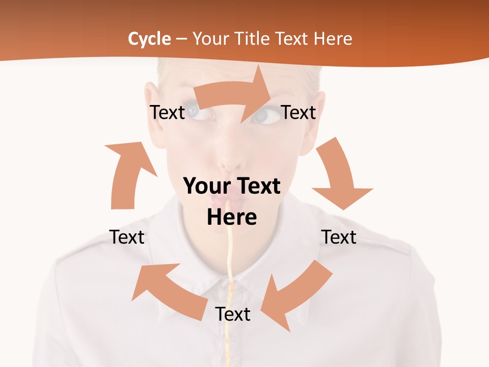 One Woman Only Pasta Eating PowerPoint Template