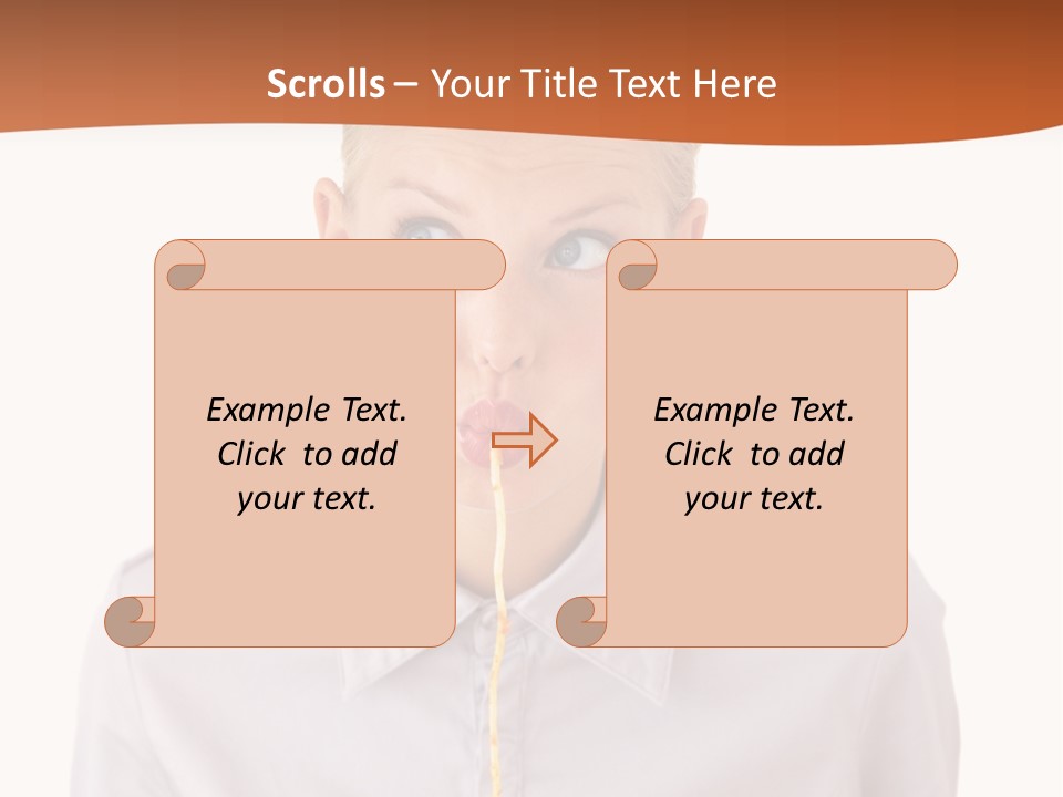 One Woman Only Pasta Eating PowerPoint Template