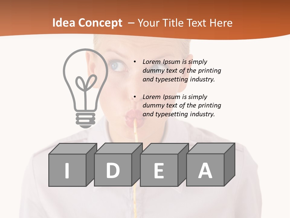 One Woman Only Pasta Eating PowerPoint Template