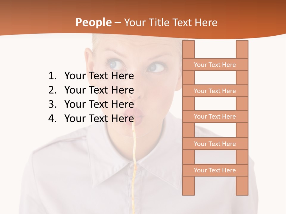 One Woman Only Pasta Eating PowerPoint Template