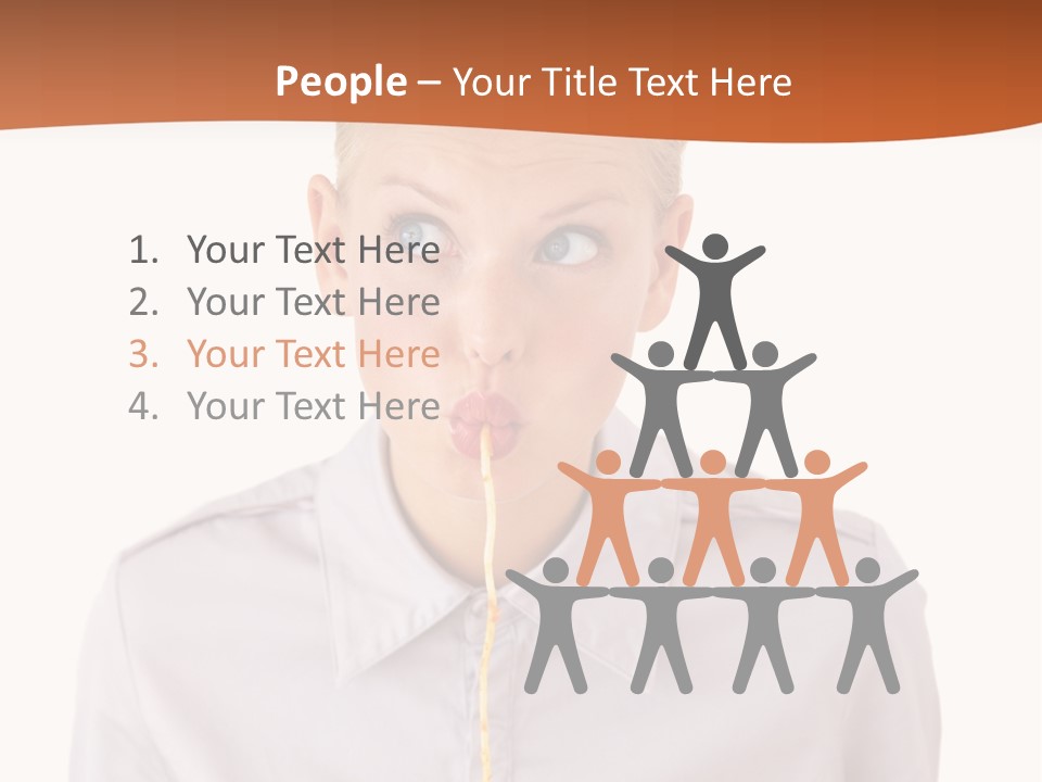 One Woman Only Pasta Eating PowerPoint Template