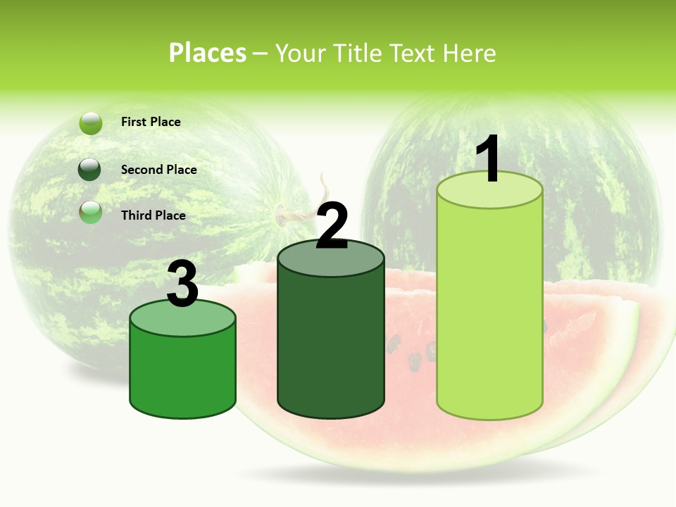 Isolated Green Watermelon PowerPoint Template