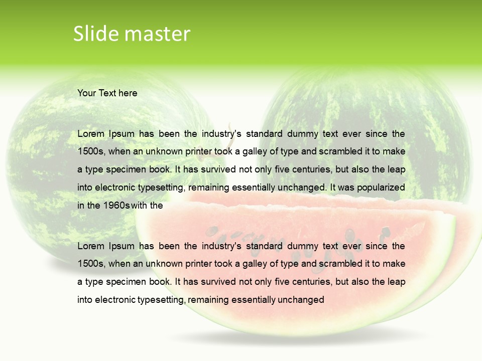Isolated Green Watermelon PowerPoint Template
