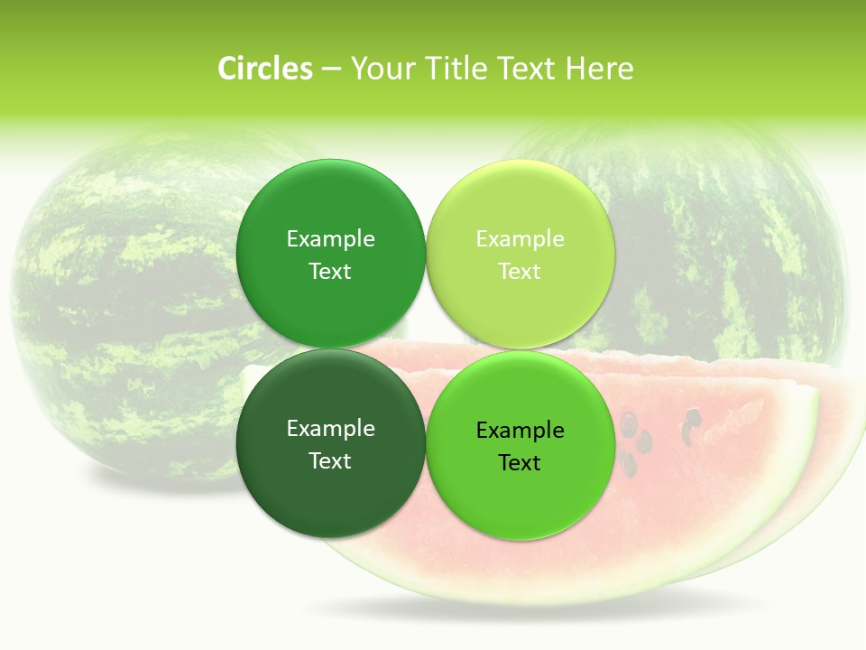 Isolated Green Watermelon PowerPoint Template