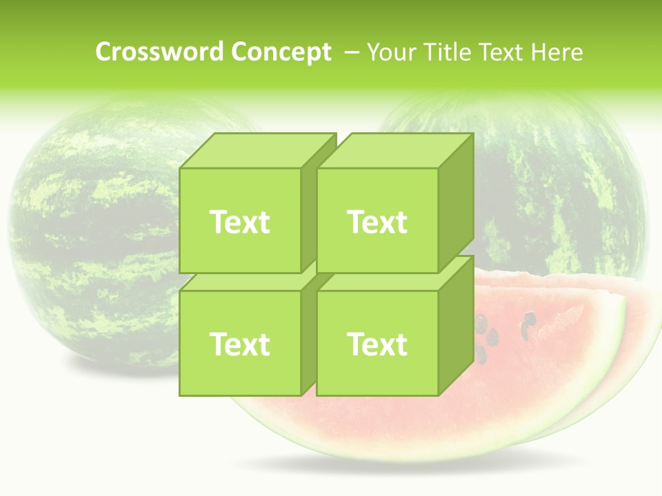 Isolated Green Watermelon PowerPoint Template