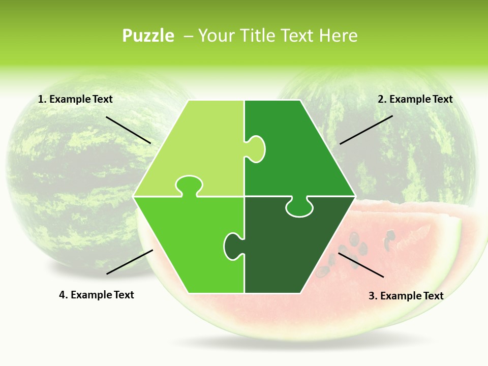 Isolated Green Watermelon PowerPoint Template
