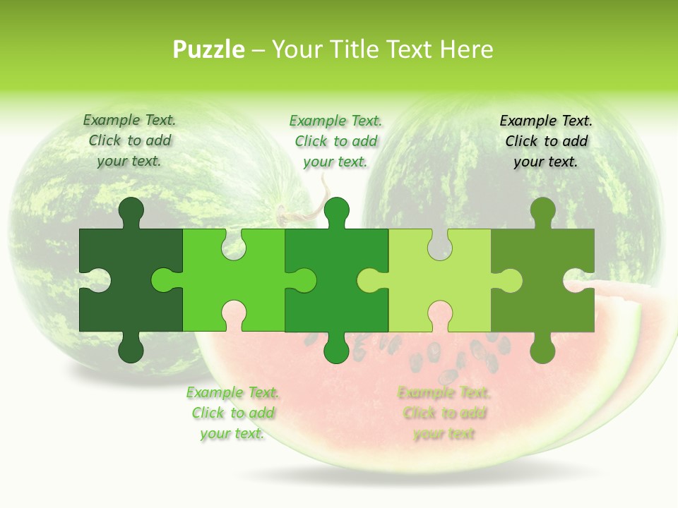 Isolated Green Watermelon PowerPoint Template