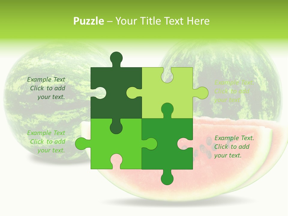 Isolated Green Watermelon PowerPoint Template