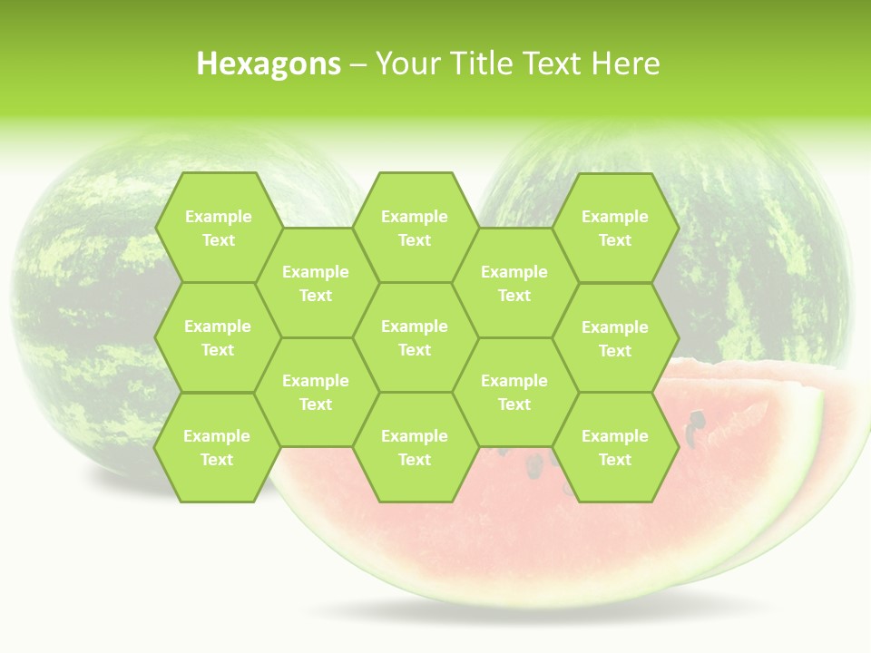 Isolated Green Watermelon PowerPoint Template