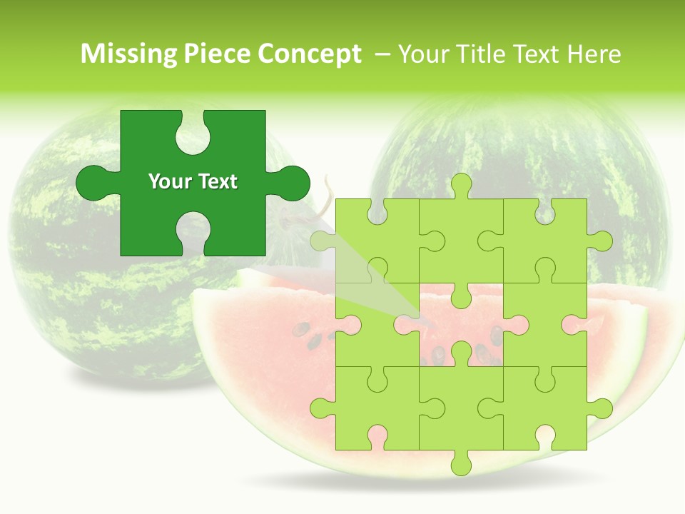 Isolated Green Watermelon PowerPoint Template