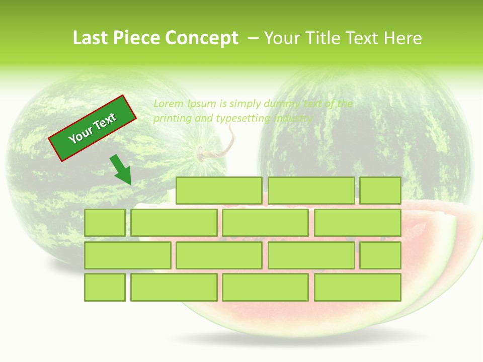 Isolated Green Watermelon PowerPoint Template